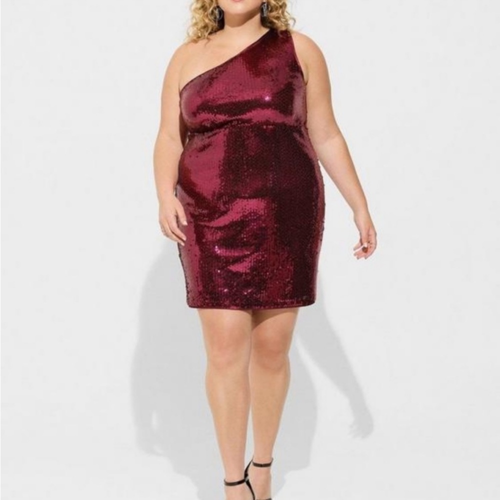 Torrid sequin one shoulder dress